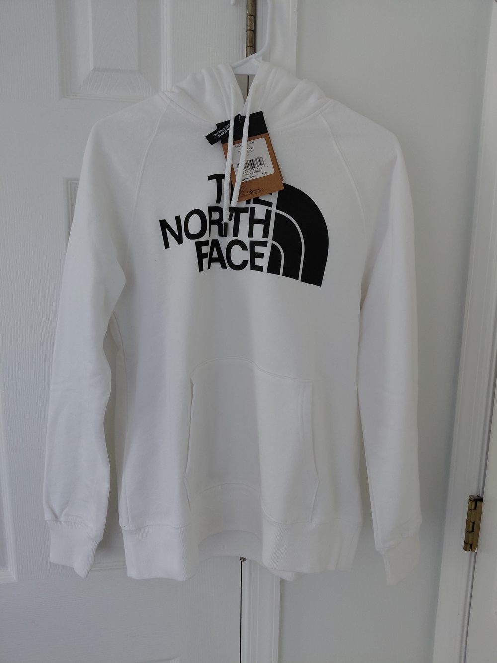 The North Face White Hoodie with Black Logo
